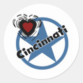 Sticker Rond Love Cincinnati (Devant)