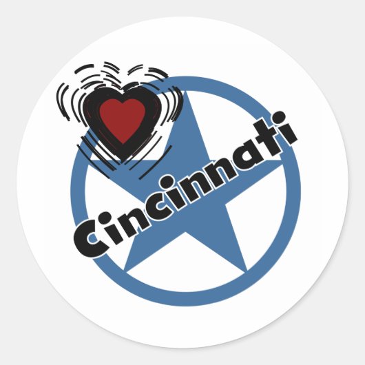 Sticker Rond Love Cincinnati (Devant)