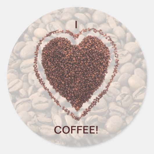 Sticker Rond Love Coffee (Devant)