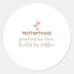 Sticker Rond Love & Coffee Maman Typographie de la vie Imprimer