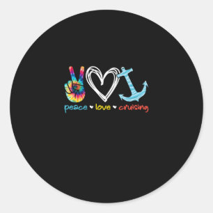 Sticker Rond Love Cruising Ship Floating Ocean Tie Dye