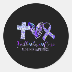 Sticker Rond Love Cure Alzheimerheimer