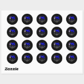 Sticker Rond Love Cure Cauda Equina Syndrome Blue Awareness (Feuille)