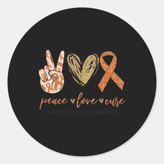 Sticker Rond Love Cure Multiple Sclerosis Sensibilisation Suppo (Devant)