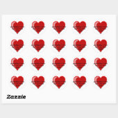Sticker Rond Love - Custom Red Heart Ajouter votre texte (Feuille)
