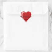 Sticker Rond Love - Custom Red Heart Ajouter votre texte (Sac)