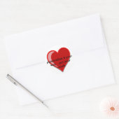 Sticker Rond Love - Custom Red Heart Ajouter votre texte (Enveloppe)