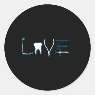 Sticker Rond Love Dental Dentistry Dentiste Dentiste