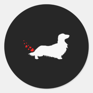 Sticker Rond Love Dog Farts Apparel Corp. Saint-Valentin Long H