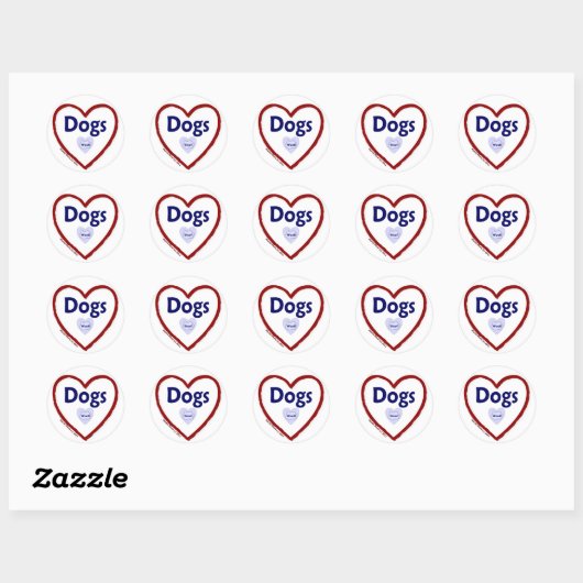 Sticker Rond Love Dogs (Woof) (Feuille)