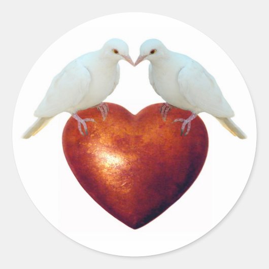 Sticker Rond Love Doves (Devant)