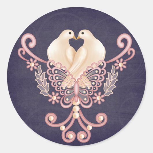 Sticker Rond Love Doves (Devant)