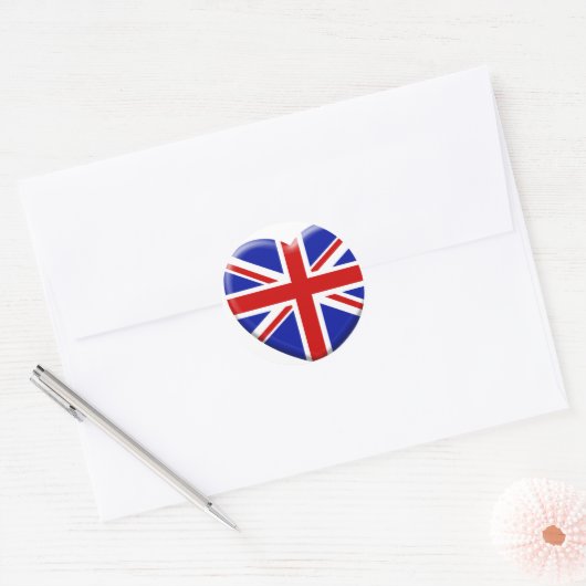 Sticker Rond love drapeau Angleterre (Enveloppe)