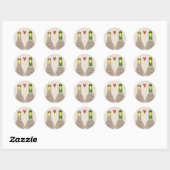 Sticker Rond Love Ducks (Feuille)