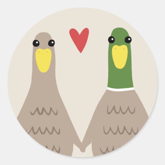 Sticker Rond Love Ducks (Devant)