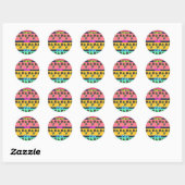 Sticker Rond Love Eat Play Art Print (Feuille)