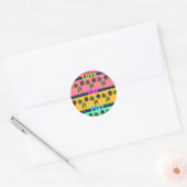 Sticker Rond Love Eat Play Art Print (Enveloppe)