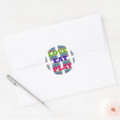 Sticker Rond Love Eat Play Hakuna Matata Art Print (Enveloppe)