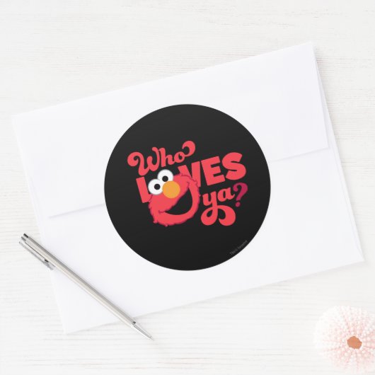 Sticker Rond Love Elmo (Enveloppe)