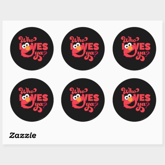 Sticker Rond Love Elmo (Feuille)