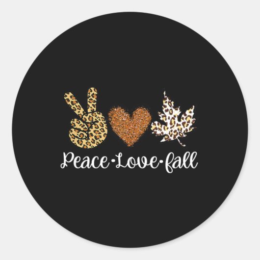 Sticker Rond Love Fall Vêtements d'automne Mode pour femmes (Devant)