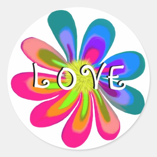 Sticker Rond LOVE Flower (Devant)