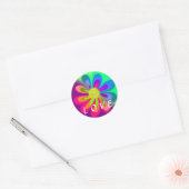 Sticker Rond Love Flower (Enveloppe)