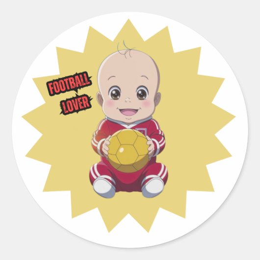 Sticker Rond Love football (Devant)