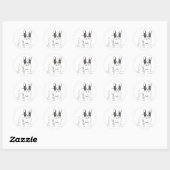 Sticker Rond Love French Bulldog Chien Chien Chien Chien Chien  (Feuille)