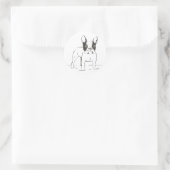 Sticker Rond Love French Bulldog Chien Chien Chien Chien Chien  (Sac)