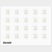 Sticker Rond LOVE Graphic Text - Faux Gold (Feuille)