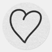 Sticker Rond Love Heart Black Parties scintillant Valentine's C (Devant)