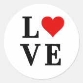 Sticker Rond LOVE Heart Classic Simple Élégant (Devant)