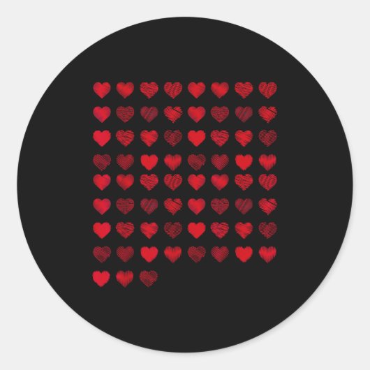 Sticker Rond Love Heart Graphic 67 Hearts Pattern 67 Valentines (Devant)