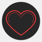 Sticker Rond Love Heart Red Valentine's (Devant)