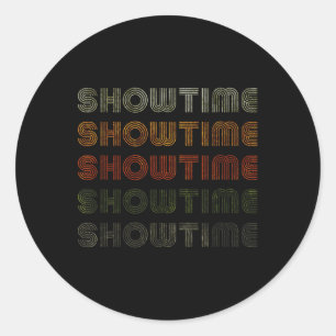 Sticker Rond Love Heart Showtime Tee Grunge Style Vintage Noir