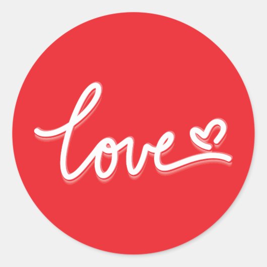 Sticker Rond Love Heart Valentines (Devant)