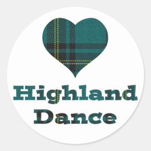 Sticker Rond Love Highland Dance