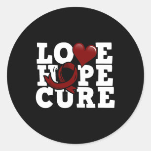Sticker Rond Love Hope Cure - Sensibilisation aux cellules de f