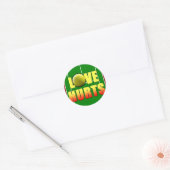 Sticker Rond Love Hurts, Funny Tennis (Enveloppe)