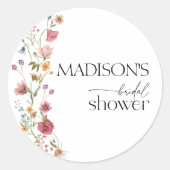 Sticker Rond Love In Bloom, Réception de Mariage Wildflower (Devant)