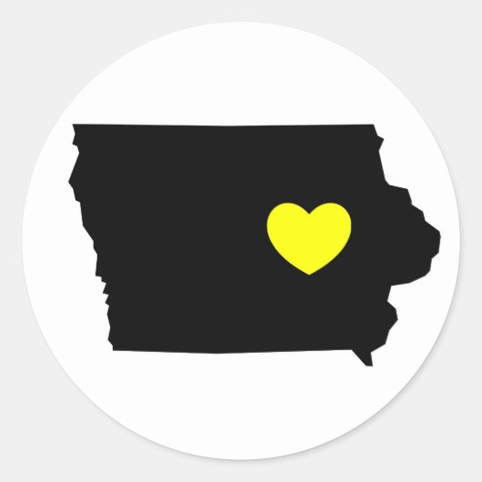 Sticker Rond Love Iowa (Devant)