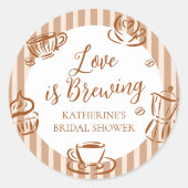 Sticker Rond Love is Brewing Bridal Shower  (Devant)