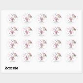 Sticker Rond Love is Brewing Butterfly Bridal Shower Tea Party (Feuille)