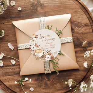 Sticker Rond Love is Brewing Cadeau de Remerciement pour Enterr