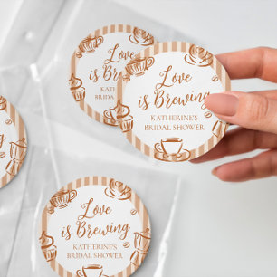 Sticker Rond Love is Brewing Enterrement de Vie de Jeune Fille 