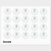 Sticker Rond Love is Brewing Mariage Modern Coffee Shower (Feuille)
