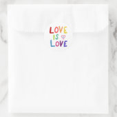 Sticker Rond LOVE IS LOVE Colorful Rainbow Handlettering Set (Sac)