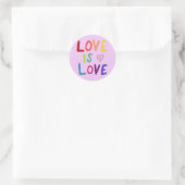 Sticker Rond LOVE IS LOVE Rainbow Handlett Set de (Sac)