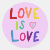 Sticker Rond LOVE IS LOVE Rainbow Handlett Set de (Devant)